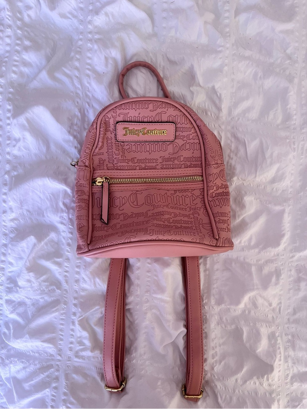 Juicy Couture Rose Pink Mini Backpack with Embossed Logo